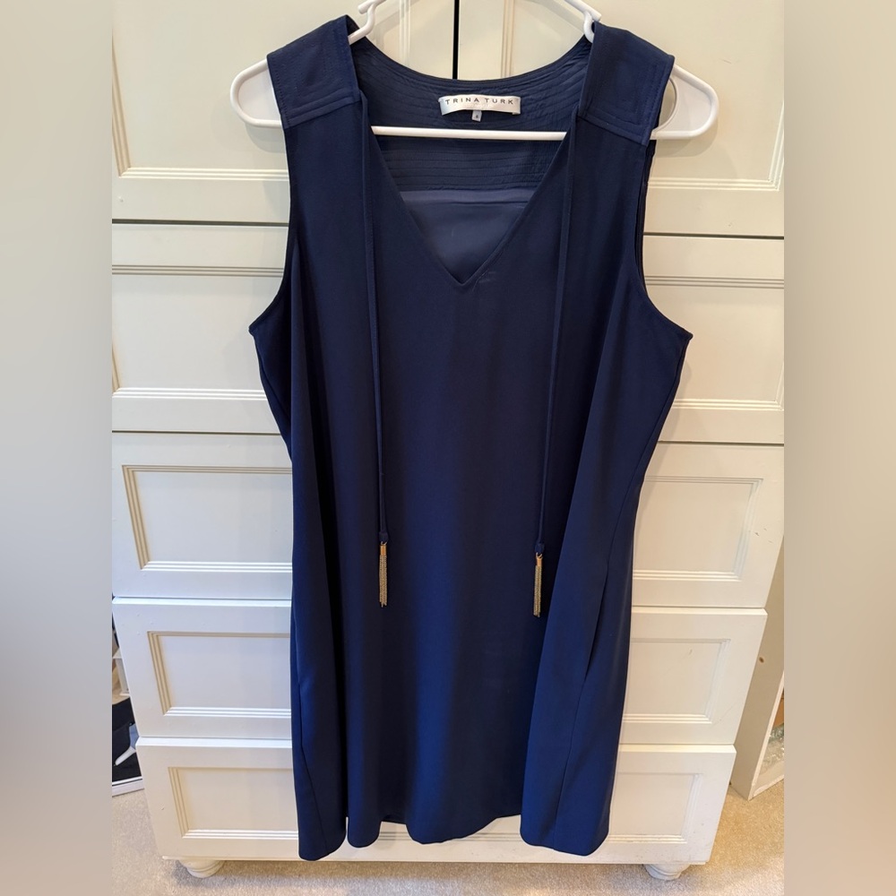 Trina Turk Navy Blue Sleeveless Dress